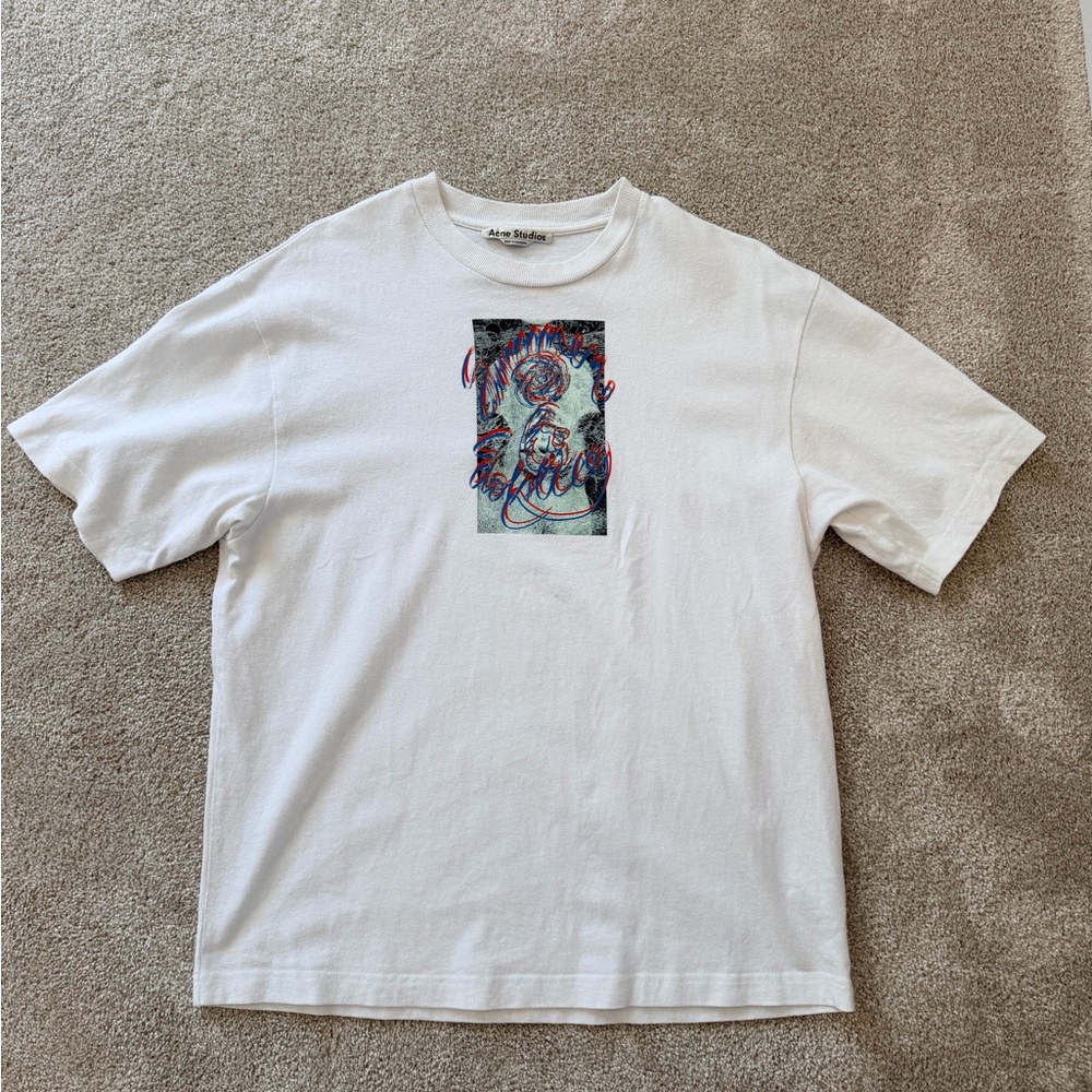 Acne Studios White Graphic Short Sleeve Tee